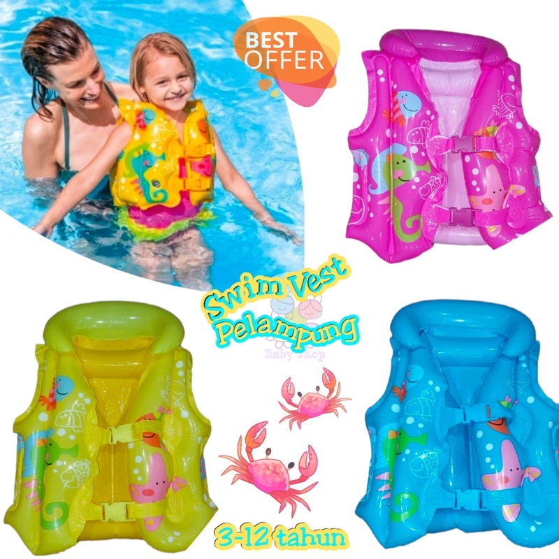 Baju Pelampung Anak Rompi Renang Swim Vest Karakter Bergambar