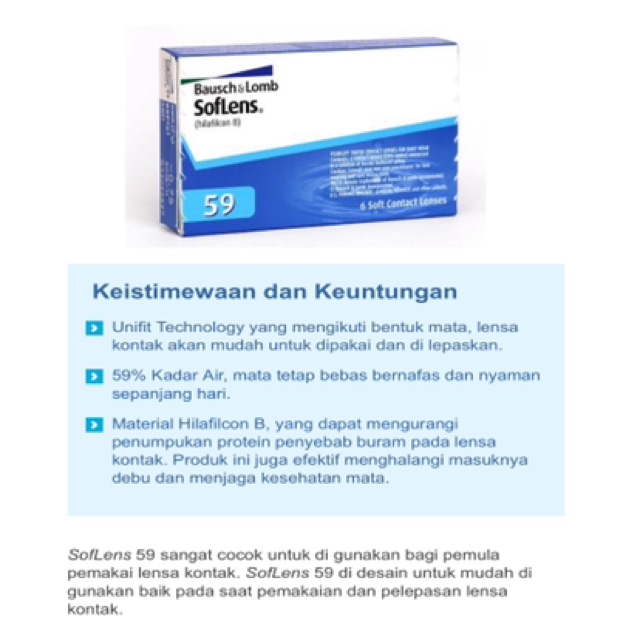 Softlens Bausch &amp; Lomb 59 Monthly / Softlens Bausch And Lomb Bening Bulanan