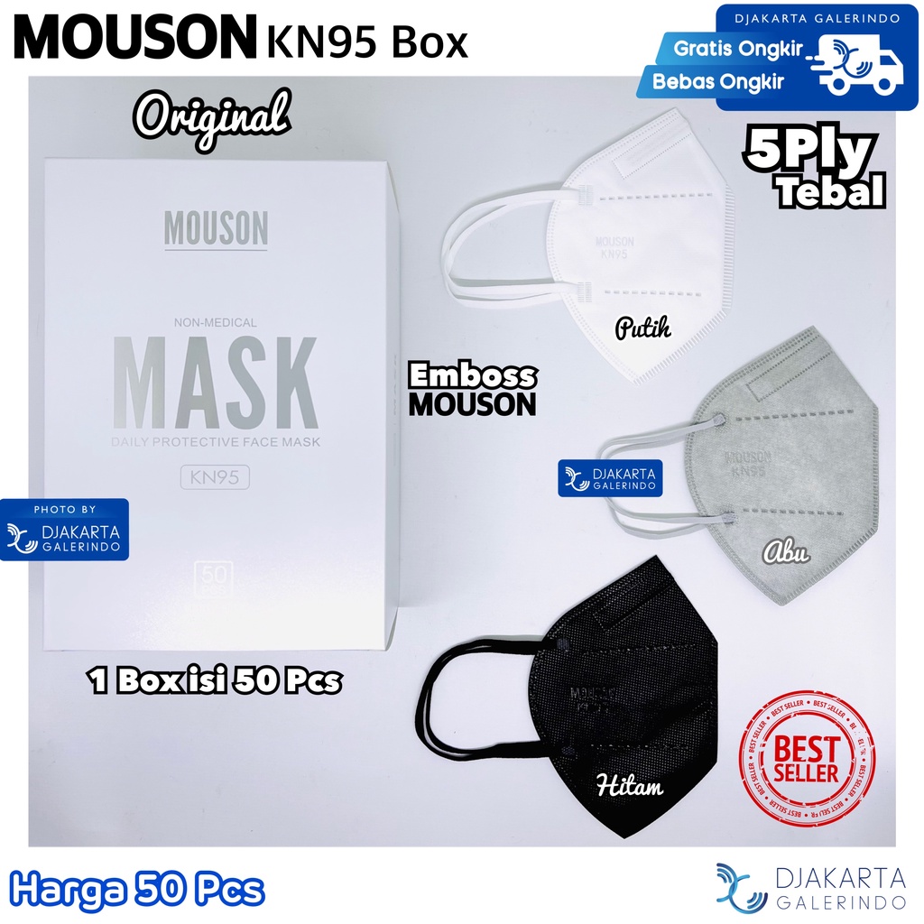 Masker KN95 Mouson Emboss Box isi 50Pcs