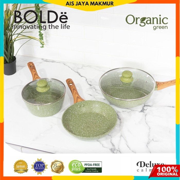 BOLDe Organic Green Pan Set 5Pcs / Super pan bolde organic Original