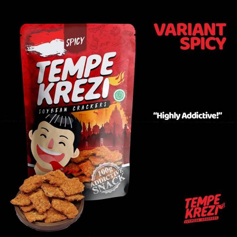 

kripik tempe pedas krezi