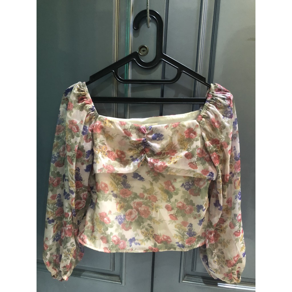 [new] its ninette / ninette floral crop square top