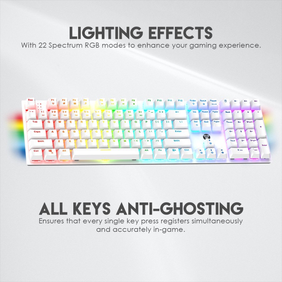 Fantech MAXFIT108 / MK855 White RGB Hotswap Mechanical Gaming Keyboard