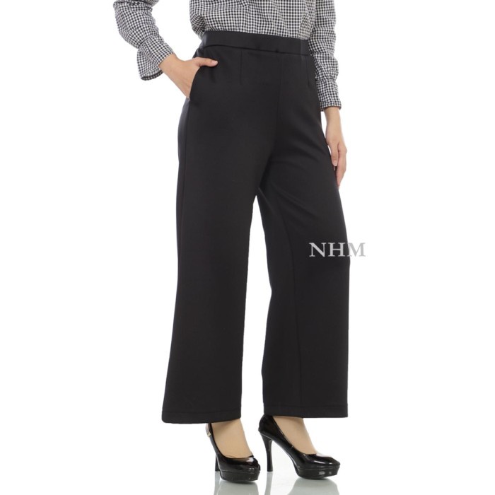 Celana kulot  Scuba Impor Halus, ala korea terbaru rawis D8A6 crinkle cutbray wanita Resleting Kanci