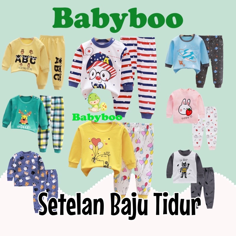 (0-24m) Baju Tidur Setelan Bayi/Baju Tidur Setelan Anak/Baju Lengan Panjang Celana Panjang