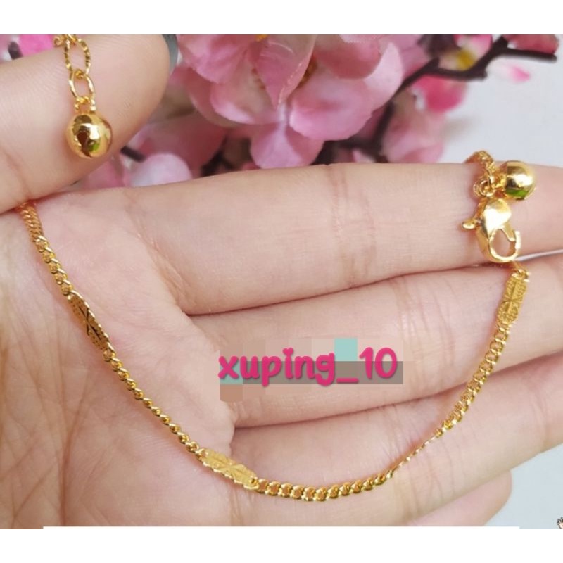 Gelang Tangan Dewasa Emas Perhiasan Import Anti Karat Xuping