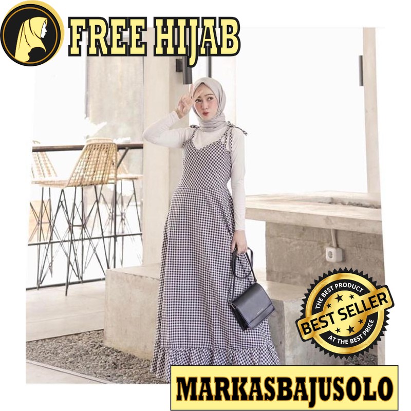 GAMIS ALFA SQUARE OVERALL REMPEL OUTER KATUN PREMIUM / GAMIS SYARI MURAH BRUKAT PLISKET BROKAT