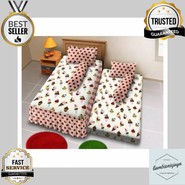 Kintakun Sprei Sorong 2 in 1 Single Size - Sweet Cream - Kintakun D'luxe Collection - 120 x 200