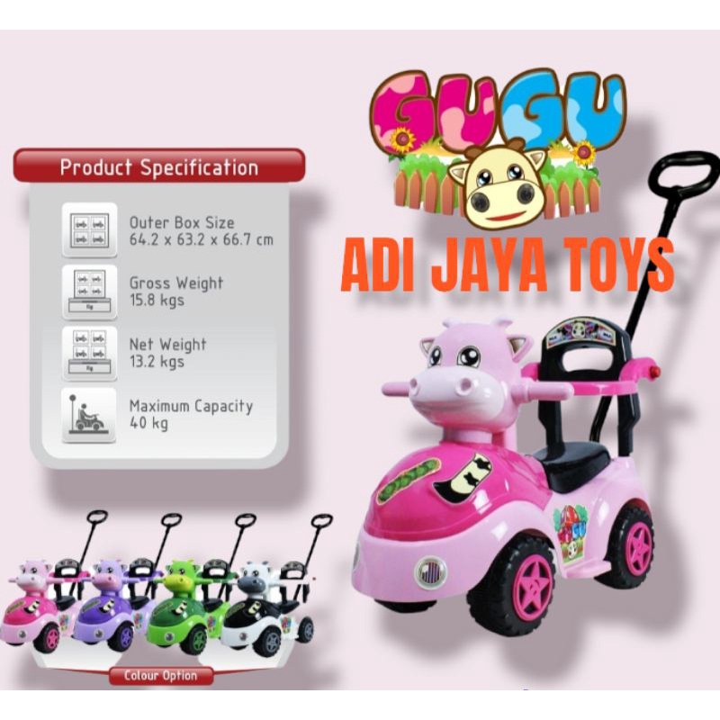 YOTTA GUGU mobil dorong anak karakter sapi mobilan odong odong // mobil anak bisa dinaiki dorongan b