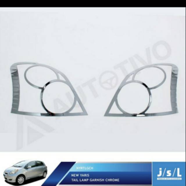 Garnish lampu belakang new Yaris Hitam &amp; Chrome jsl