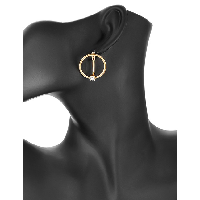 LRC Anting Tusuk Fashion Gold Ring Geometry Earrings D49895