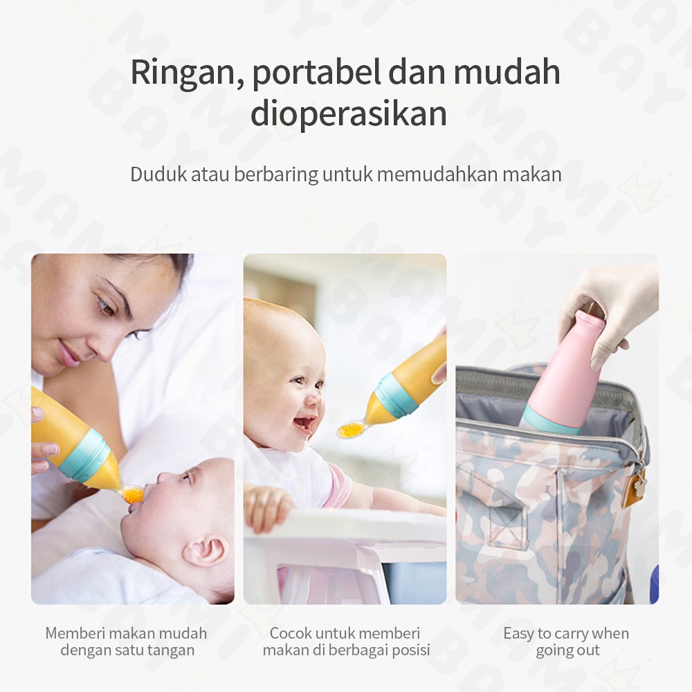 Mamibayi Sendok makan botol bayi dengan spoon alat makan bayi silicone