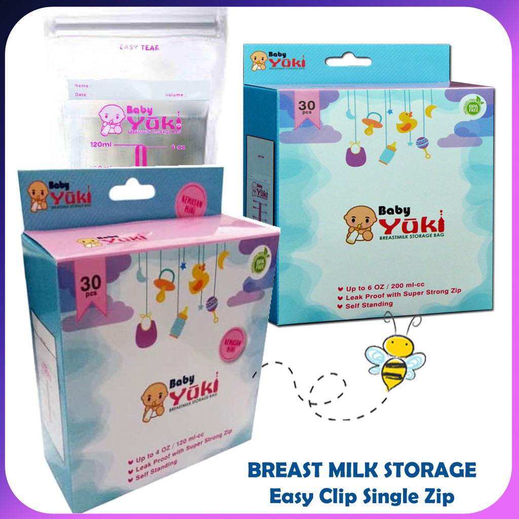 YUKI kantong ASI Breastmilk Storage Bag 200 ml Single Zip