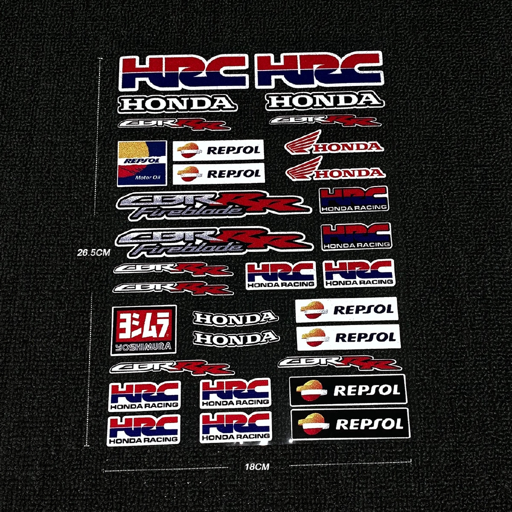 [On Sale] Honda HRC Reflective Motorcross Motorcycle Stickers Laser Motorcycle Decoration sticker Decals For Honda VFR 400 800 CB 600 1000 250 50 CRB