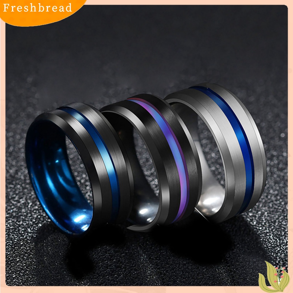 [TERLARIS]8MM Fashion Unisex Dual Color Thin Line-Inside Brushed Band Finger Ring Jewelry