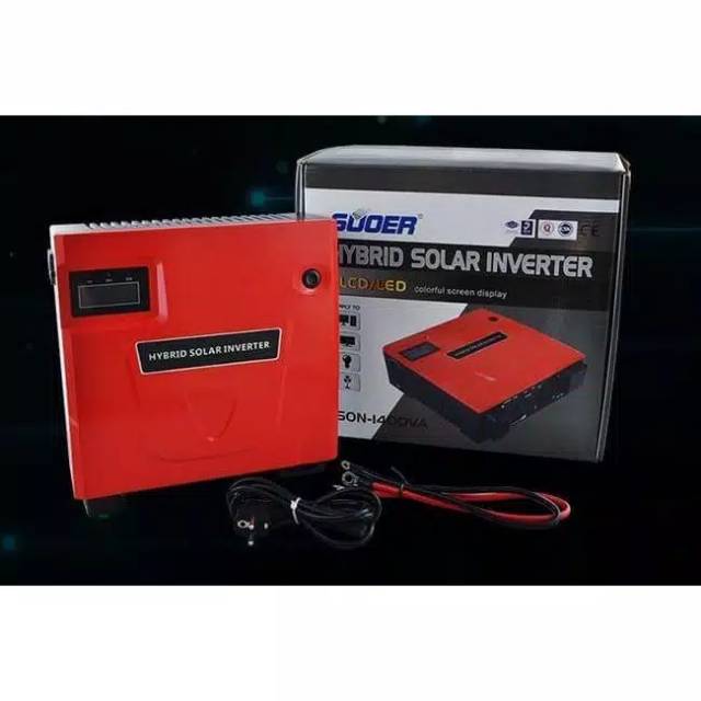 Hybrid Solar Inverter SUOER SON-1400VA SON1400 Daya 800W Inverter Charger UPS
