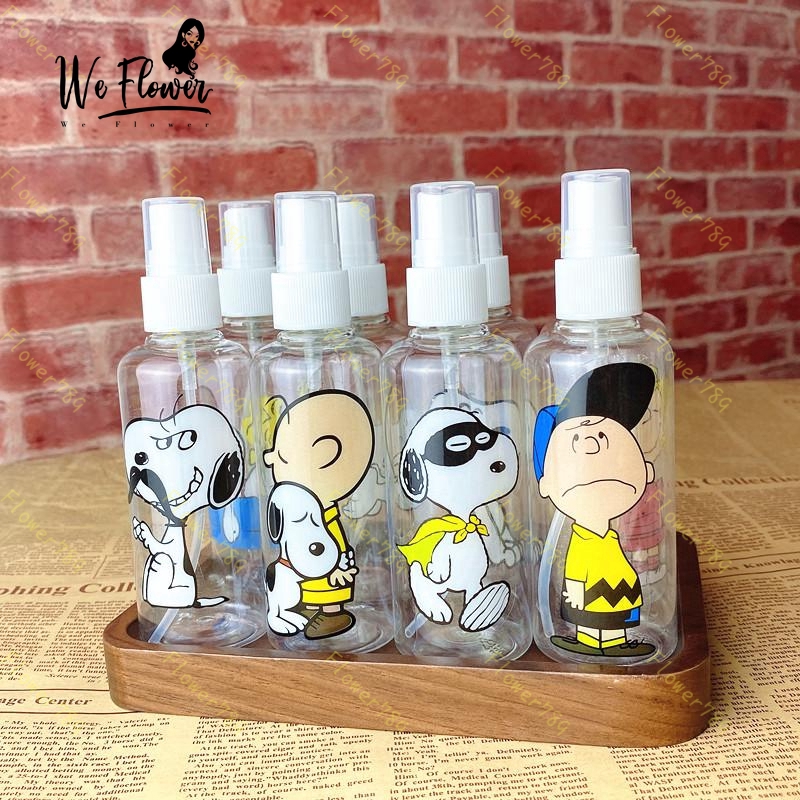 (We) Botol Kosong Bahan Plastik Desain Snoopy Kartun Kapasitas 100ml Portabel Untuk Kosmetik/Makeup