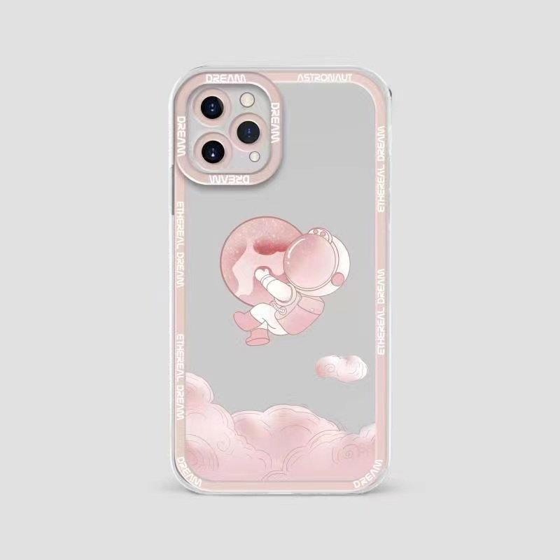 Soft Case Tpu Transparan 13pro 13prm Desain Astronot Untuk iPhone 11 7Plus 8Plus Xr XS 13 12pro Max