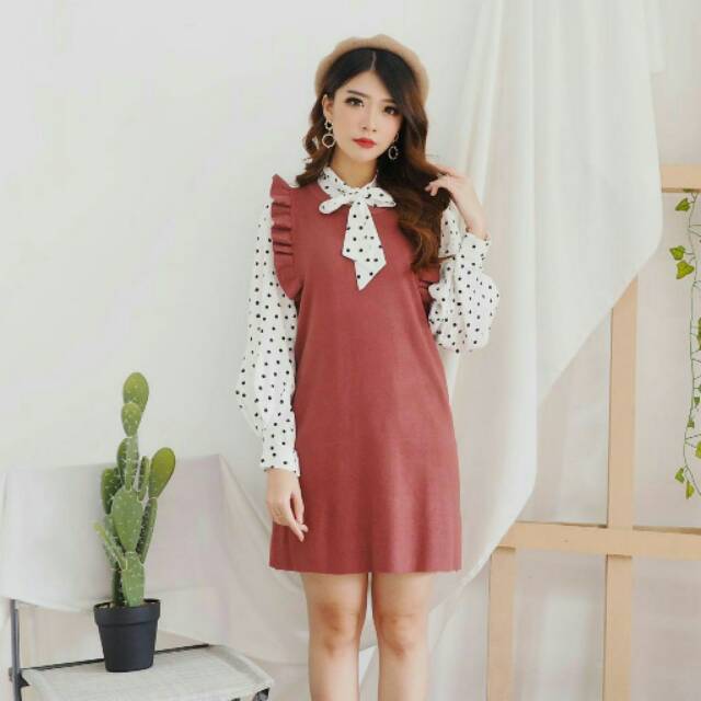 Atasan + Rompi Tunik Rajut Import Ayumi (FCOTI42)