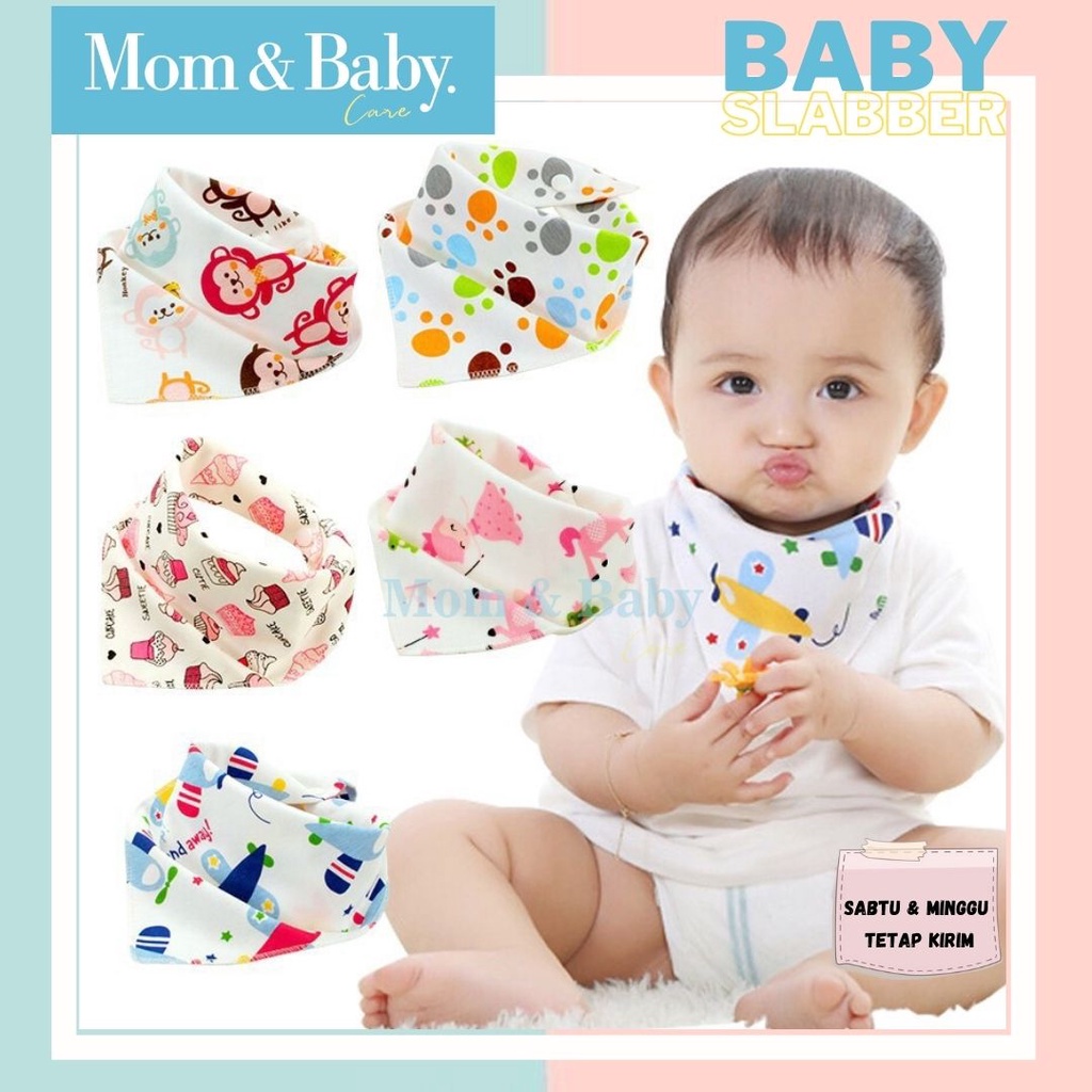 Baby Bib / Slabber Segitiga Bayi / Celemek Makan Bayi