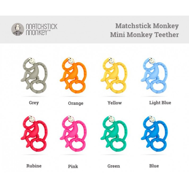 Matchstick Monkey Mini Monkey Teether Gigitan Bayi - Tersedia Pilihan Warna