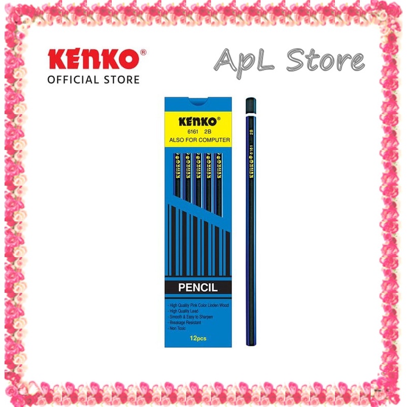 

Pensil Kenko Pencil 2B-6161 Biru Strip Hitam Kenko Biru A006