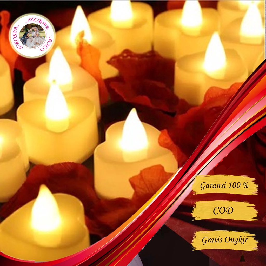 Lampu Hias Elektrik Bentuk Love - AC 20 --  Lilin Mini LED Dekorasi elektrik Kamar tidur outdoor dekorasi pesta pernikahan natal candle light romatic dinner romantis lampion lantai hadiah souvenir