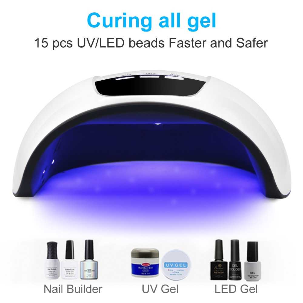 GROSIR_IJ -LKE Pengering Kutek Kuku UV LED Nail Dryer 54W