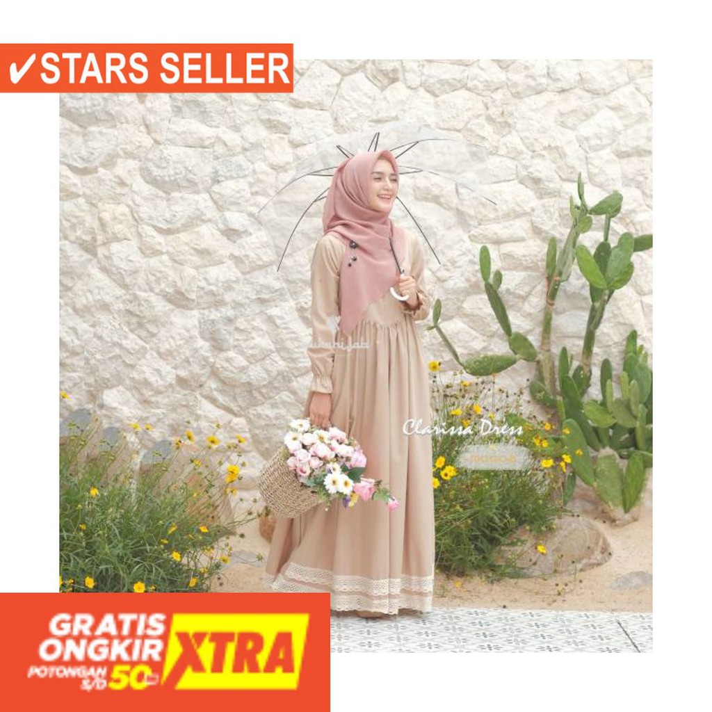 BAJU MUSLIM TERKINI TERBARU WANITA MURAH CEWE ASLI / CLARISSA DRESS