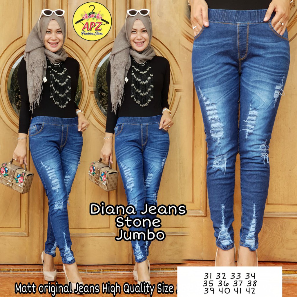 CELANA JEANS SOBEK Diana Stone / CELANA JEANS CEWEK KEKINIAN / CELANA JEANS WANITA CEWEK SOBEK