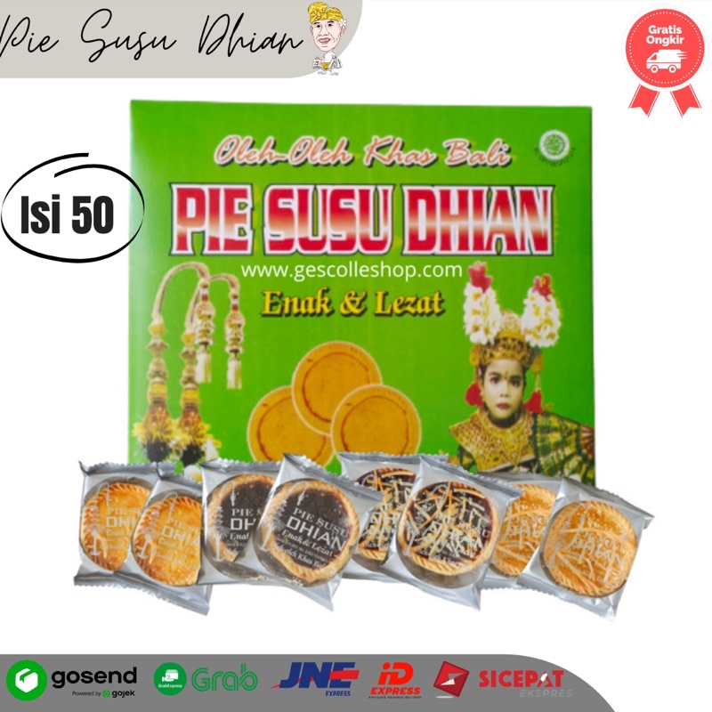 Pie Susu Dhian Original Oleh Oleh Khas Bali Asli Pei Pai Susu Rasa Coklat Keju Mix Isi 10 pcs 25 pcs