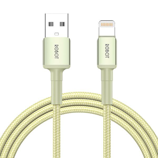 ROBOT RSL100 Kabel Cable Data Apple Ligtning To USB  Braided 2.4A 1M - Garansi Resmi 1 Tahun