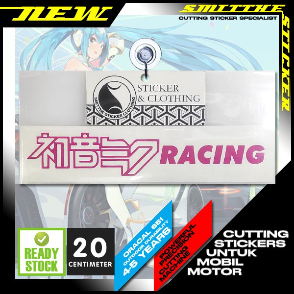 Stiker Miku Racing Logo Cutting Sticker Aksesoris Mobil Motor