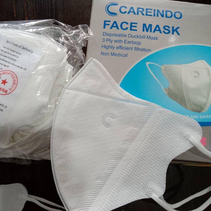 [Jualsemua18]CAREINDO FACEMASK DUCKBILL GARIS MIRIP SENSI ISI 50 PC