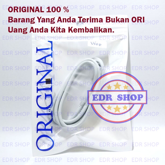 Kabel Data Vivo V15 V15 Pro Kabel Cas Casan Micro Fast Carging Original 100 Putih