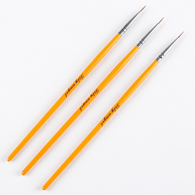 3pcs Professional Nail Brushes Beauty Art Tool Small Sable Hair Brush Painting Sculpture Pen Gel 943