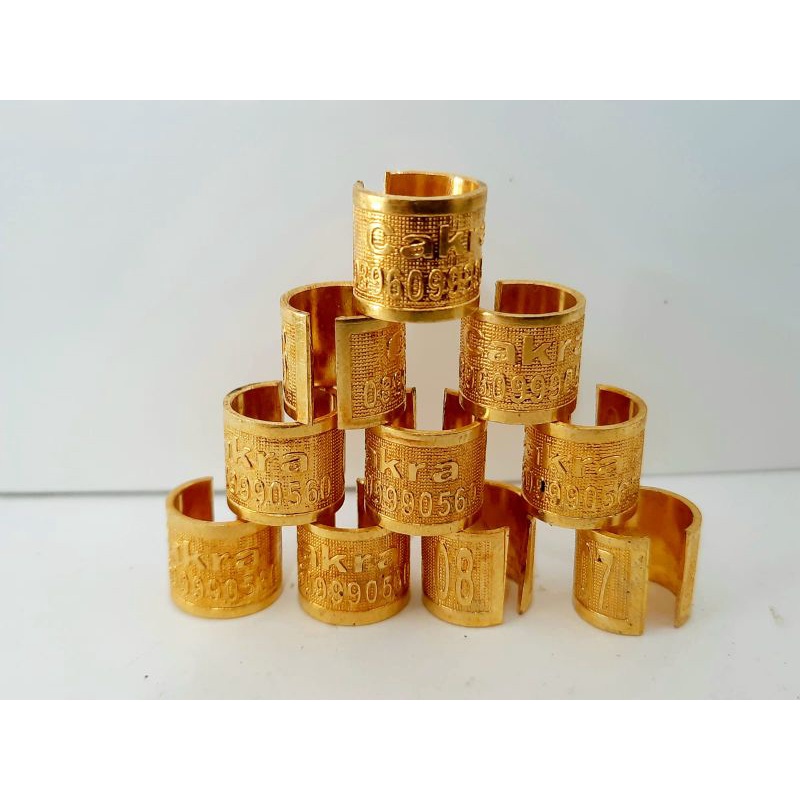 RING BURUNG DEWASA MODEL UKIR KUNINGAN/RING MERPATI DEWASA/RING PERKUTUT/RING LOVEBIRD DEWASA/RING K