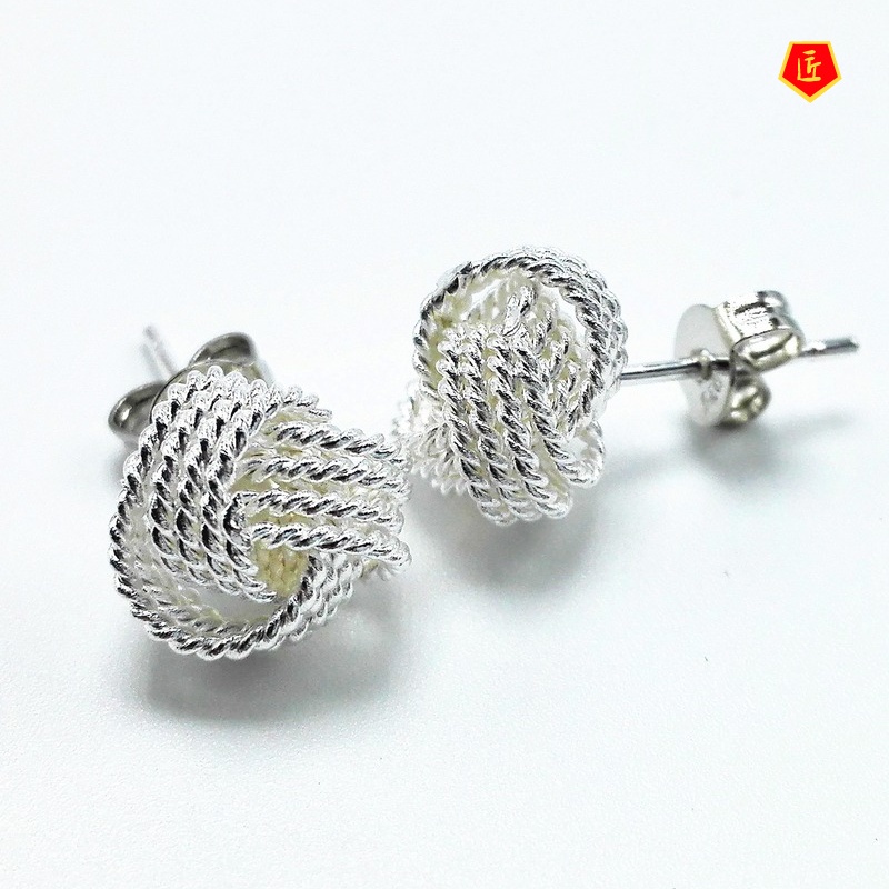 [Ready Stock]High-End Fashion Silver Stud Earrings Anti-Allergy