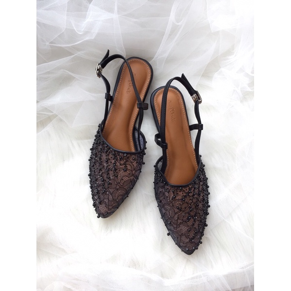 wedding shoes /SANDAL HITAM PAYET