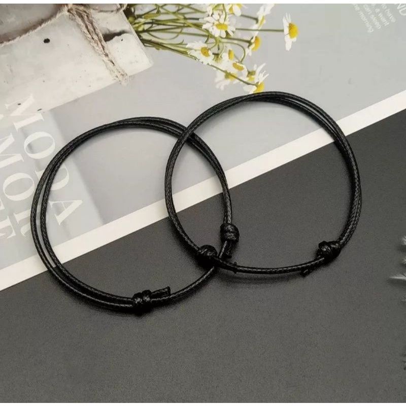 GELANG TALI PRIA WANITA SIMPLE HITAM TERLARIS