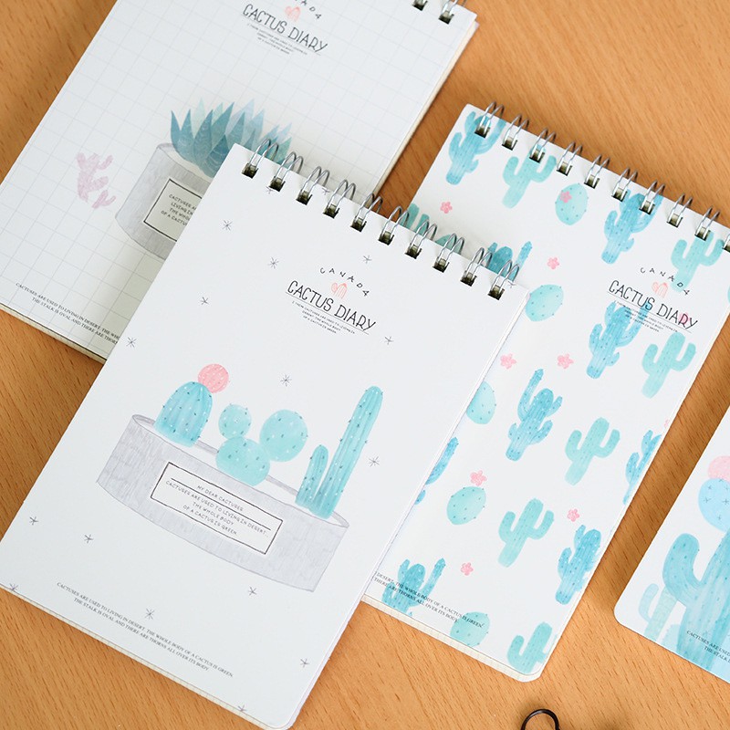 

Cactus Diary Spiral Grid Notepad A5 (Buku Tulis)
