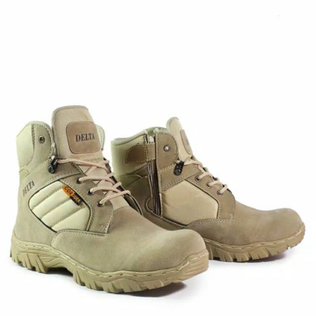 Sepatu boots pria / sepatu safety ujung besi / sepatu gunung tracking cordura tactical 6inch