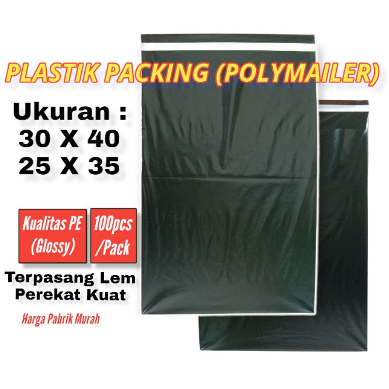 

Plastik Packing Polymailer (PE Glossy) | Isi:100pcs/Pack Harga pabrik 30x40 & 35x45