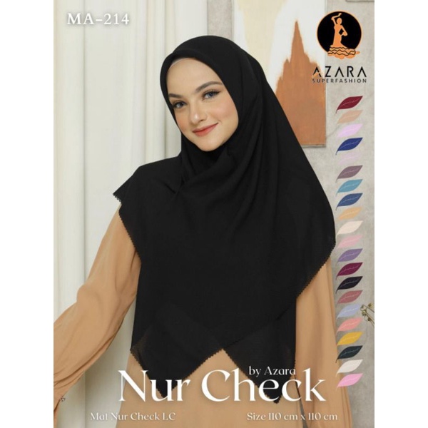 Segiempat Azara Nur Check Lc || Jilbab Square Potton || Segiempat Polos Murah Lc-4