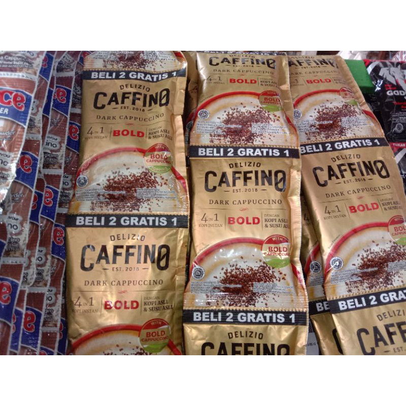 Caffino Brown Sugar / Caffino ada coklat tabur / Caffino Bold Cappucino 15 Bungkus