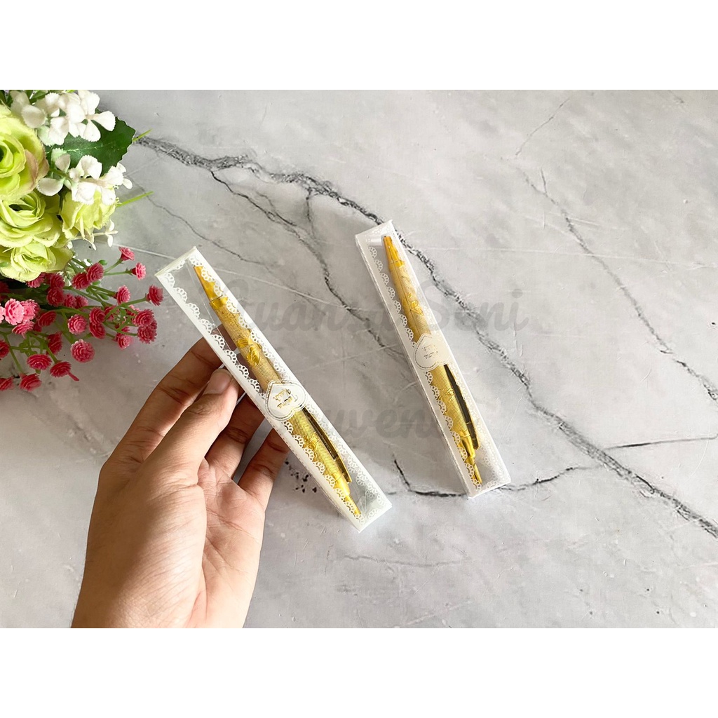 

Souvenir Pernikahan Pulpen Emas Perak Bolpoin Pen Tulis kemas Mika Motif