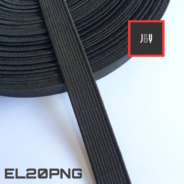 Tali webbing elastis 2.0 cm tebal merk penguin hitam