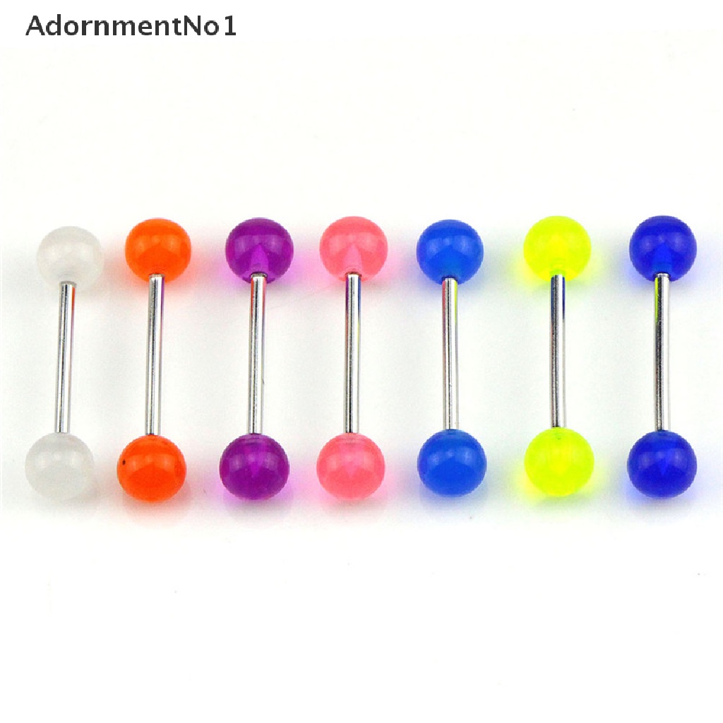 (AdornmentNo1) 7pcs / Set Anting Tindik Lidah / Tubuh Bentuk Barbel Glow In The Dark