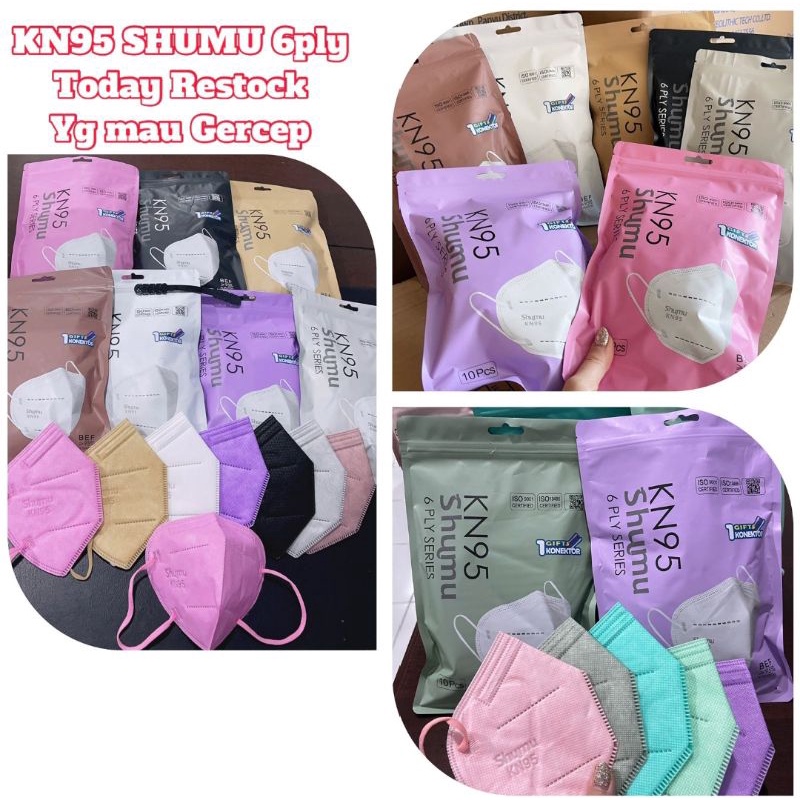 Masker KN95 Shumu 6 Ply / masker KN95 Kemenkes / Masker KN95 Shumu isi 10pc