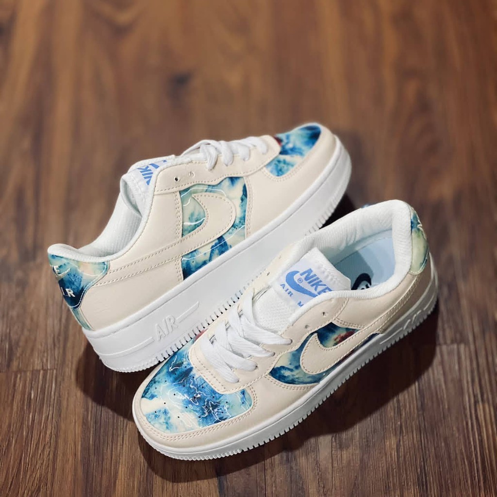 NIKE AIR FORCE 1 CREAM BLUE